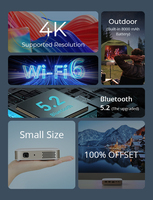 Mini vidéoprojecteur Full HD 720P à courte focale, WiFi, batterie intégrée, portable, LED DLP, Android 11, correction trapézoïdale manuelle, home cinéma