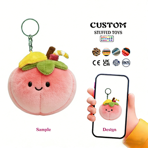 Porte-clés en peluche personnalisé en forme d'écorce d'orange, fabriqué avec la technique de broderie, offrant des services OEM/ODM, porte-clés en peluche sur mesure - Product Image 4