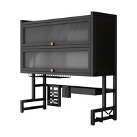 Égouttoir d'Évier de Cuisine Moderne Double Couche Rangement Anti-Poussière Organiseur d'Armoire de Vidange Porte-Vaisselle Multifonctionnel pour la Maison