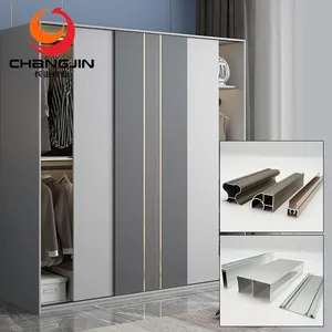 Decoraties Meubels Aluminium Extrusie Garderobe Handvat Frame Slanke Glazen Schuifhouten Deurprofiel