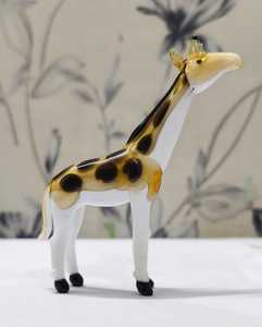 <b>Glass</b> Giraffe Figurine Modern <b>Desk</b> Decor Irregular Shape Crystal Craft Lighted Feature Single-piece Package - Product Image 2
