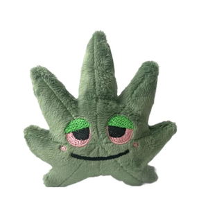 Peluche Artigianale Divertente a Forma di Lattuga Verde Ricamata, Antistress Spremibile, Compagno di Comfort, 5 Pollici, Giocattolo Personalizzato a Forma di Cannabis - Product Image 1