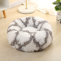 Lit-caverne pour animaux de compagnie (chiens et chats) en peluche longue rayée, apaisant et anti-anxiété, avec logo personnalisé, faible MOQ, OEM ODM, marque privée