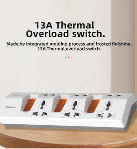 2026 New Arrivals Home Use 13A 3000W Power Strip Overload Protector <b>Multiple</b> Electrical Extension <b>Socket</b> with Safety Shutter - Product Image 5