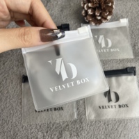 Sac de conditionnement pour bijoux givré réutilisable, sac à fermeture éclair en PVC personnalisé, petit sac en plastique à fermeture éclair pour bijoux