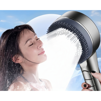 Pommeau de Douche Massant Économiseur d'Eau en Plastique ABS Chromé au Design Moderne avec Bouton Poussoir, Filtre Anti-Chlore, Personnalisable OEM