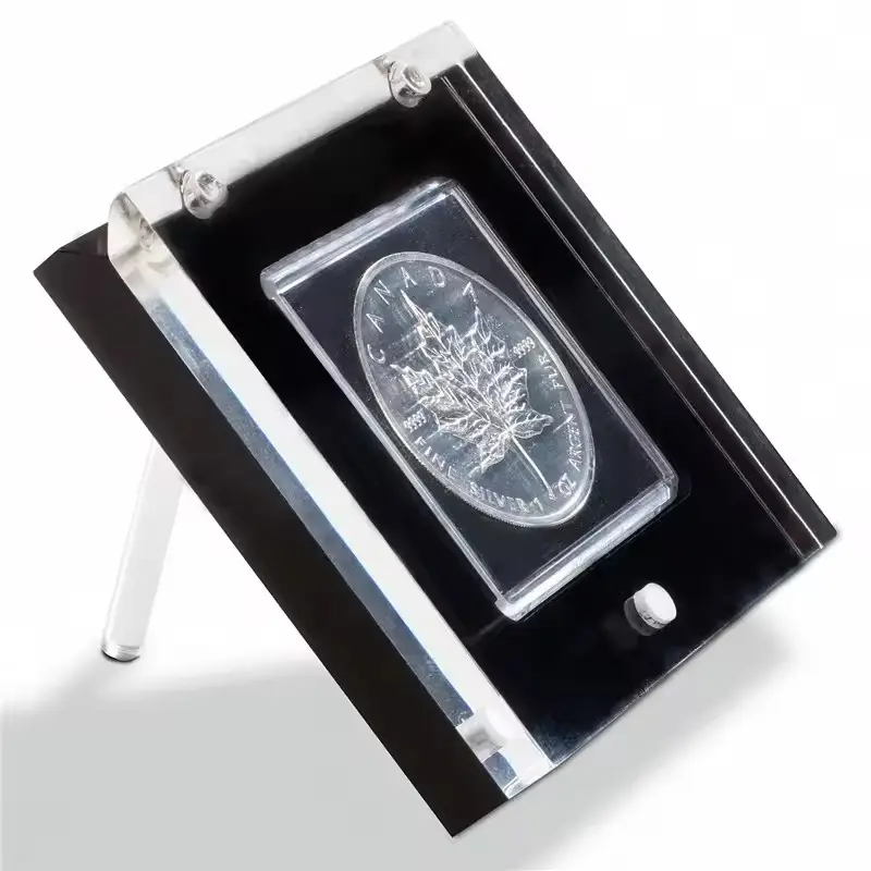 Boîtier acrylique personnalisé de haute qualité pièce de monnaie en métal or argent étui acrylique pour le stockage