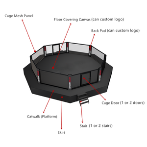 Nhà máy tùy chỉnh MMA lồng Chất lượng cao Ống Vuông MMA Lồng bát giác mạnh mẽ và bền <span class=keywords><strong>UFC</strong></span> MMA lồng cho đào tạo tích hợp - Product Image 5