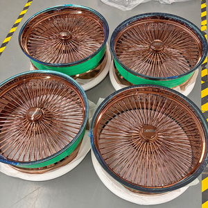 Nouvelles jantes en alliage d'aluminium à rayons en acier, légères, 22-26 pouces, design maillé, roues à rayons or rose - Product Image 4