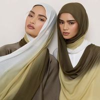 Écharpe Hijab Turque en Modal Ombré Léger à Double Couture de Haute Qualité, en Rayonne Tissée, Bicolore – Grande Vente