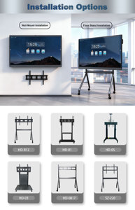 ไวท์บอร์ดอัจฉริยะแบบอินเทอร์แอคทีฟระบบแอนดรอยด์ ขนาด 86 นิ้ว ความละเอียด 4K สำหรับการศึกษา หน้าจอสัมผัส สมาร์ทบอร์ด จอแบนอินเทอร์แอคทีฟ - Product Image 5