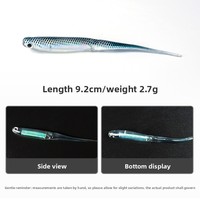 Aotuo - Señuelo Artificial de PVC con Cola Puntiaguda de 9.2 cm y 2.7 g, Color Arcoíris, para Pesca de Lubina y Trucha en Agua Dulce