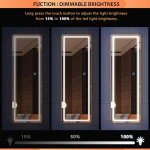 Specchio a figura intera con luci a LED sopra la <span class=keywords><strong>porta</strong></span> specchio appeso, specchio a parete, specchio luminoso per camera <span class=keywords><strong>da</strong></span> letto - Product Image 4
