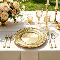 Assiette de Présentation Ronde en Plastique de Luxe Durable, Motif Personnalisable, Fourniture Directe Usine pour Fêtes, Dîners d'Affaires, Mariages et Décoration de Table