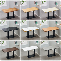 Meubles de restaurant Offre Spéciale Table à manger en marbre et chaise Table de magasin de snack avec base en métal Vente en gros