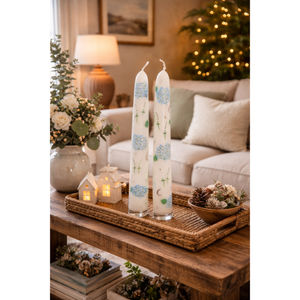 Hand-Painted Artisanal Taper <b>Candles</b>-Luxury Floral Botanical Wax <b>Candles</b> for Christmas Halloween Easter-Premium Gifting Custom - Product Image 2