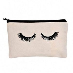Estuche para Lápices de Maquillaje con Logotipo Personalizado, Bolsa de Aseo de Cáñamo Simple, Bolsa de Maquillaje de Algodón, Bolsa de Cosméticos de Lona para Viaje - Product Image 1