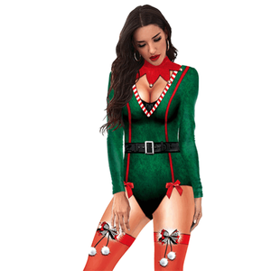 New Phong Cách Giáng Sinh Halloween Cosplay Đảng Bodysuit Dài Tay Áo Vớ Movie Trang Phục - Product Image 5