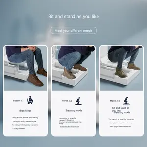 <span class=keywords><strong>Toilette</strong></span> moderne à double usage à chasse directe, sans perçage, à montage en surface, convertible en <span class=keywords><strong>toilette</strong></span> à la turque ou à la française pour salle <span class=keywords><strong>de</strong></span> bain - Product Image 5