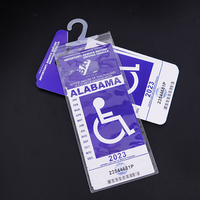 Porte-badge bleu personnalisé de haute qualité pour permis, panneau de signalisation pour handicapés, carte de stationnement