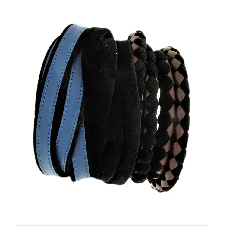 Cordon en cuir véritable et velours, pour la fabrication de bracelets, conception italienne, échantillon gratuit, personnalisable, de haute qualité, mm