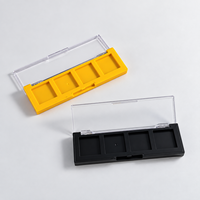Palette de fards à paupières rectangulaire transparente carrée 4 couleurs vide, conteneur OEM, logo personnalisé, vente directe d'usine pour fards à paupières