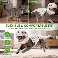 Costume d'Halloween en peluche NCI PET Tyrannosaurus Rex, design réaliste en 3D avec os de dinosaure pour petits chiens et chats