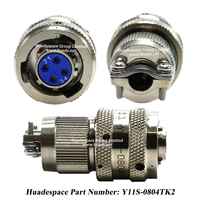 Conector Eléctrico Circular Serie Y11, Y11S-0804TK2, Enchufe de Aviación, Certificado ISO9001, MOQ 1 Unidad, Huadespace