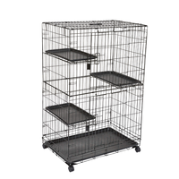 Cage pour animaux de compagnie en métal pliable de haute qualité avec plateforme et escalier, volière pour chatons, 4 étages, nichoirs portables, cage pliable pour chat