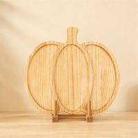 Bamboe serveerschaal met 3 compartimenten, charcuterieplank voor snacks, fruit en noten, geschikt voor herfst, Thanksgiving en Halloween feestjes