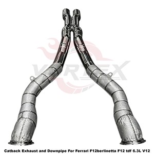 ระบบวาล์วไอเสีย Vortex SS304 พร้อมแผ่นกันความร้อนสำหรับ Ferrari F12berlinetta F12 tdf 6.3L V12 Performance ติดตั้งได้โดยตรง - Product Image 4