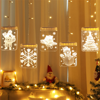 3D LED Illusion Glaçon Rideau Guirlande Lumineuse Extérieure de Noël avec Suspension Décoration Acrylique