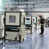 Machine de polissage à plat automatique à économie d'énergie contrôlée par PLC Hongfan pour tôles d'aluminium et d'acier inoxydable, vente en gros d'usine