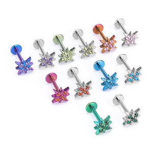 एस्टम f136 टाइटेनियम मिश्र धातु स्टार डेविड इयररिंग्स के साथ 5 ए ज़िरकॉन इनले सुरुचिपूर्ण और फैशनेबल भेदी - Product Image 2