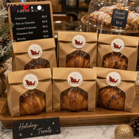Autocollants de Noël personnalisés, étiquettes de Père Noël en rouleau, autocollants en vinyle imperméables pour boîtes cadeaux, scellage de cadeaux, emballage de fêtes, décalcomanies, logo
