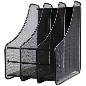Hot Selling <b>Top</b> Quality 3 Sections Metal <b>Mesh</b> Desk Storage Magazine Rack Magazine Holder File Document Organizer - Product Image 1