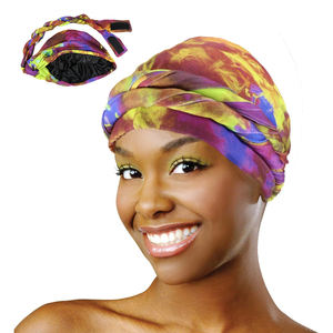 HZM-24285 vente chaude imprimé étiré Satin femmes Turban longue queue <span class=keywords><strong>chimio</strong></span> impression chapeaux Durag chimiothérapie <span class=keywords><strong>casquette</strong></span> - Product Image 2