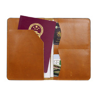 Porte-passeport en cuir pleine fleur de style européen vintage minimaliste, prêt pour le voyage, anti-perte, étui pour carte d'identité, homme femme