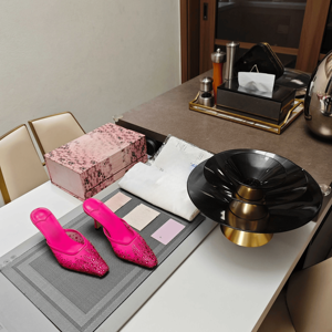 Jimmy - Zapatos de Tacón Alto con Punta Puntiaguda y Pedrería para Mujer, Cómodos y Fáciles de Poner, Ideales para Citas Nocturnas y Discotecas - Product Image 1