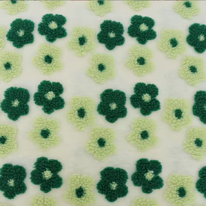 批发提花针织夏尔巴3D花卉泰迪布柔软毛绒面料，适用于婴儿毛毯、家居装饰和女童服装 - Product Image 4