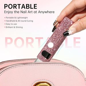 Lámpara UV LED Rosa Diamante Portátil, Secador de Uñas Inalámbrico Recargable por USB, Mini Secador de Esmalte de Uñas en Gel con Diseño de Diamante - Product Image 4