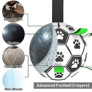 Juguetes para Perros, Pelota <span class=keywords><strong>de</strong></span> Fútbol con Correas <span class=keywords><strong>de</strong></span> 6'' con Diseño <span class=keywords><strong>de</strong></span> Huella, Juego Interactivo <span class=keywords><strong>de</strong></span> Tirón, Juguete Acuático para Patio, Pelota <span class=keywords><strong>de</strong></span> Pastoreo para Perros Pequeños y Medianos - Product Image 4