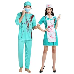 Venta al por mayor Halloween adulto sangriento mujeres Zombie Doctor enfermera disfraz 2017