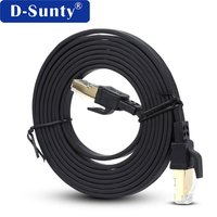 Cable Ethernet Plano Cat 7 de Cobre Trenzado D-Sunty de 10 Gbps y 600 MHz, Blindado y Resistente a la Intemperie, de 10 Metros, RJ45, para PS5/4/3, Xbox, Módem, Router, LAN