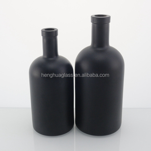 Bán Buôn 375Ml 500Ml Vòng Matte Thủy Tinh Màu Đen Rượu Chai Gin Rum Whisky Brandy <span class=keywords><strong>Tequila</strong></span> Linh Hồn Bắc Âu Chai Thủy Tinh Với Nút Chai - Product Image 5