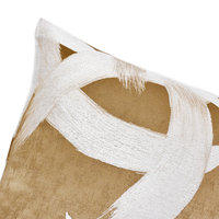 Coussin d'appoint carré créatif en jacquard or champagne à motif écriture libre pour salon, lit de repos, coin lecture et aménagement intérieur