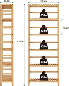 KỆ ĐỰNG SÁCH Bằng Tre <span class=keywords><strong>6</strong></span> Tầng Giá Trưng Bày Đựng Đồ Đa Năng Kệ Điều Chỉnh Được Giá Để Cây - Product Image 2