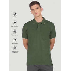 Camiseta de Manga Corta Tipping Polo, 240 GSM, Alta Calidad, Suave, Cómoda, Duradera, Transpirable, Elegante, Informal, Perfecta para Hombre - Product Image 1