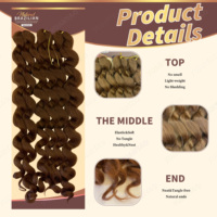 Cheveux synthétiques en vrac Ocean Weave de qualité supérieure pour tresses bohèmes, styles personnalisés et vente en gros, rendement stable et DIY avec un ensemble 3X