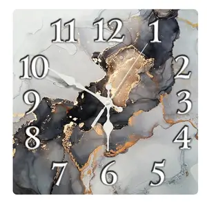 For Living Room Home Decor Clocks Creative Wall Clocks Tempered Glass Mute Quartz Kitchen Birthday Red Kid Modern Single Face